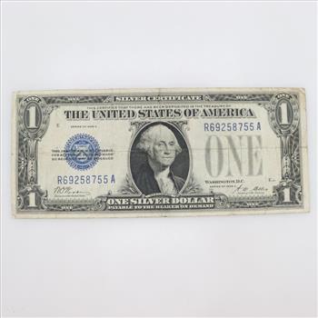 1928-A US One Dollar Silver Certificate Funny Back