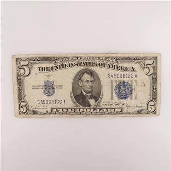 1934 D US Silver Certificate 5 Dollars