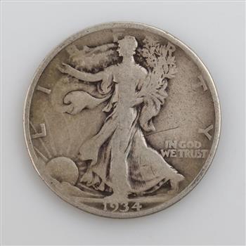 1934 US Walking Liberty Silver Half Dollar
