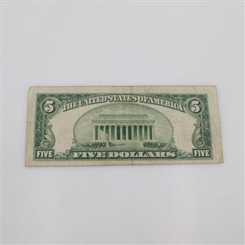 1934-C Federal Reserve Note 5 Dollars