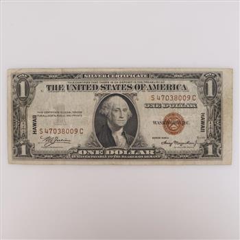 1935 A US Silver Certificate Hawaii Brown Seal 1 Dollar