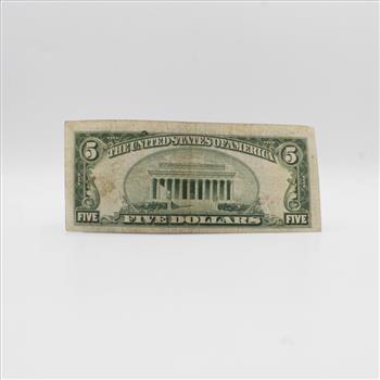 1935 C US Silver Certificate 5 Dollars