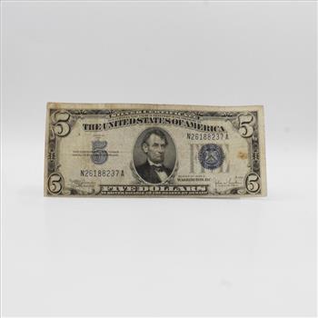 1935 C US Silver Certificate 5 Dollars
