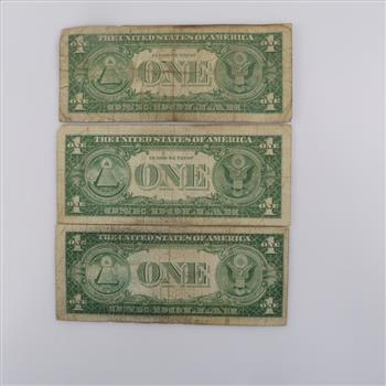 1935-F & 1957-A US Silver Certificates, 3 Bills