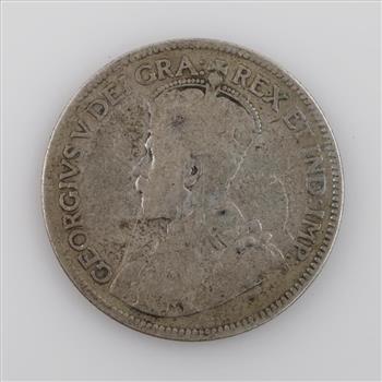 1936 Canada George V Silver Twenty Five Cent Coin