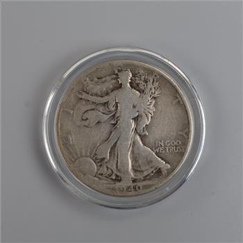 1940  Walking Liberty Silver Half Dollar