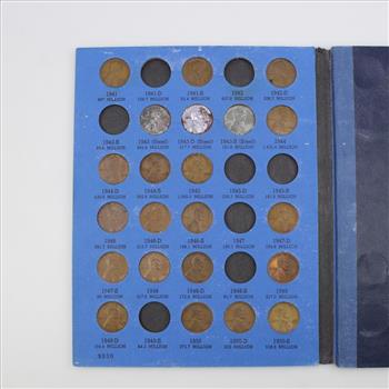 1941-1974 Lincoln Cents Collection Booklet, 70+ Coins (3 Steel)