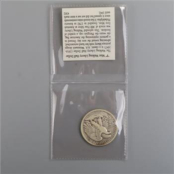 1942  Walking Liberty Silver Half Dollar - With COA