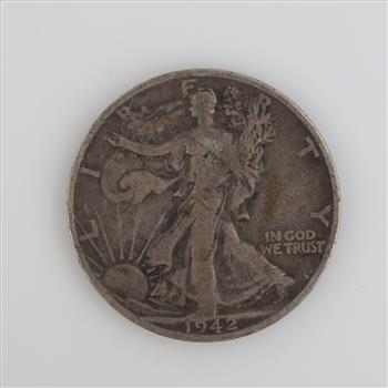 1942-D Walking Liberty Silver Half Dollar