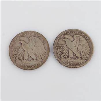 1943 & 1946-S Walking Liberty Silver Half Dollar, 2 Pieces