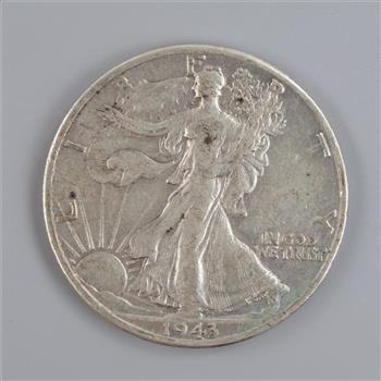 1943-D US Walking Liberty Silver Half Dollar