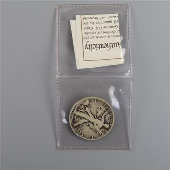 1944  Walking Liberty Silver Half Dollar  - With COA