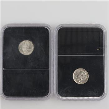 1945 & 1940 Mercury Silver Dime, 2 Pieces