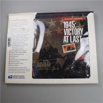 1945 WWII Victory At Last Hardbound Stamp Book