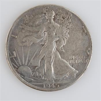 1945-D US Walking Liberty Silver Half Dollar