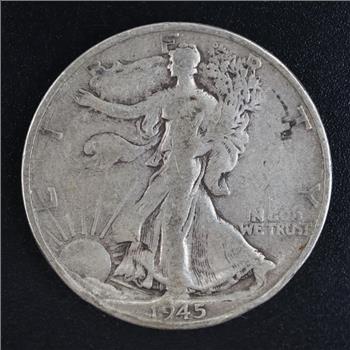 1945-S US Walking Liberty Silver Half Dollar