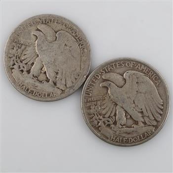 1946 & 1920 Walking Liberty Silver Half Dollar, 2 Pieces