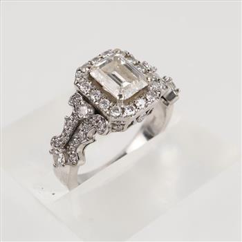 1.94cts Diamond 14kt White Gold Halo Engagement Ring