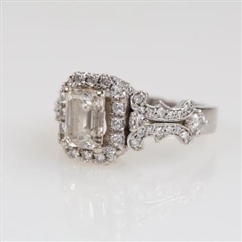 1.94cts Diamond 14kt White Gold Halo Engagement Ring