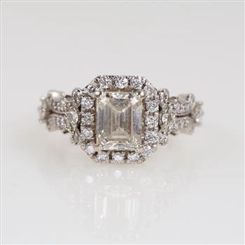 1.94cts Diamond 14kt White Gold Halo Engagement Ring