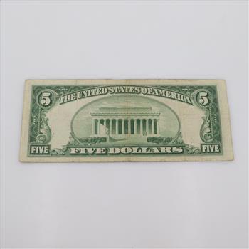1950-B Federal Reserve Note 5 Dollar