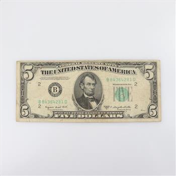 1950-C Federal Reserve $5 Dollar Note