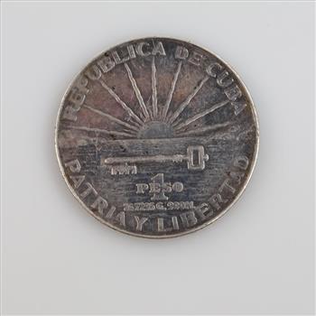 1953 Cuban Jose Marti Centennial Silver Peso
