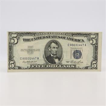 1953 Silver Certificate $5 Dollar Bill