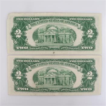 1953 US Note Two Dollars, 2 Pieces