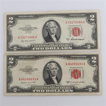 1953-A & 1953-B US Note Two Dollars, 2 Pieces