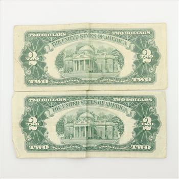 1953B Two Dollars US Note, 2 Pieces