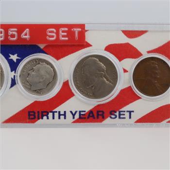 1954 Birth Year Set, Including 3 Silver Coins