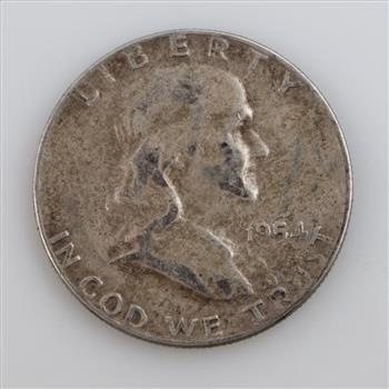 1954 US Franklin Silver Half Dollar