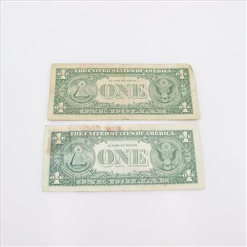 1957 & 1957-A US One Dollar Silver Certificate, 2 Pieces