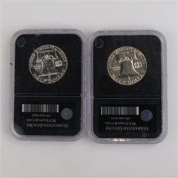 1957 & 1960 Franklin Silver Half Dollar, 2 Coins