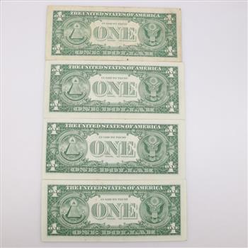 1957 And 1957-A US Silver Certificate $1 Dollar Bill, 4 Pieces