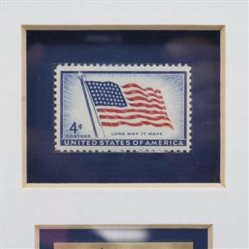 1957 Old Glory 48-Star Flag 4 Cent Stamp, In A Frame