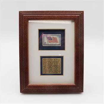 1957 Old Glory 48-Star Flag 4 Cent Stamp, In A Frame