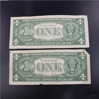 1957 US Silver Certificate One Dollar, 2 Pieces