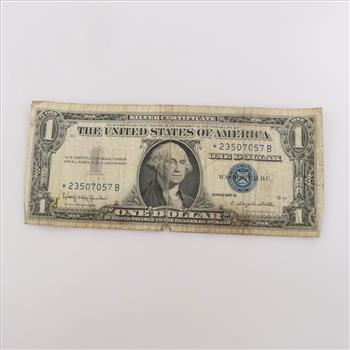 1957-B US Silver Certificate One Dollar Star Note