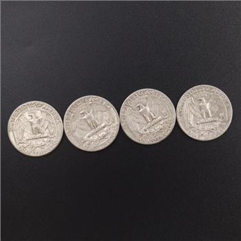 1960 And 1962-D US Silver Quarter, 4 Pieces