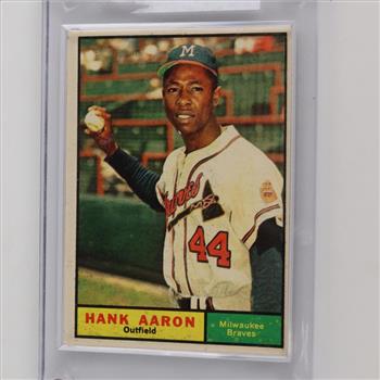 1961 Hank Aaron Trading Card In Case