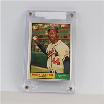 1961 Hank Aaron Trading Card In Case