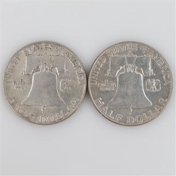 1962-D & 1953-D US Franklin Silver Half Dollars