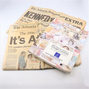 1963 And 1990 The Atlanta Journal Collectible Newspapers And Bankers Guide Book