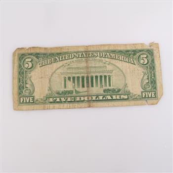 1963 US Note Five Dollars Red Seal
