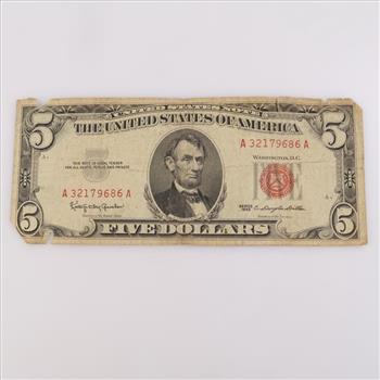 1963 US Note Five Dollars Red Seal