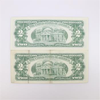 1963-A And 1963 US Note $2 Dollar Bill, 2 Pieces