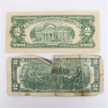 1963-A US $2 Note & 1978 US $2 Federal Reserve Note, 2 Pieces