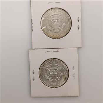 1964 And 1964-D Kennedy Silver Half Dollar, 2 Pieces